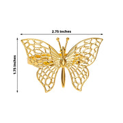 4 Metallic Laser Cut Butterfly Napkin Rings