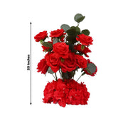 4 Pack 20" Artificial Flower Arrangements Roses, Hydrangeas and Eucalyptus with Foam Base