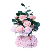 4 Pack 20" Artificial Flower Arrangements Roses, Hydrangeas and Eucalyptus with Foam Base ARTI_RS012_AISL_20_046