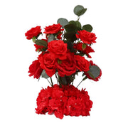4 Pack 20" Artificial Flower Arrangements Roses, Hydrangeas and Eucalyptus with Foam Base ARTI_RS012_AISL_20_RED