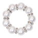 4 pcs 1.5" Pearl Beads and Silver Rhinestone Napkin Rings - White NAP_RING48_WHT