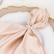 4 pcs 1.5" Pearl Beads and Silver Rhinestone Napkin Rings - White NAP_RING48_WHT