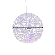 4 pcs 15" Woven Rattan Orbs LED Lighted Decorative Sphere Balls - White LED_BALL16_20_PK4