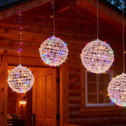 4 pcs 15" Woven Rattan Orbs LED Lighted Decorative Sphere Balls - White LED_BALL16_20_PK4