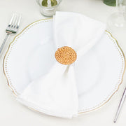 4 pcs 2" Farmhouse Style Jute Rattan Metal Napkin Rings - Natural NAP_RING43_NAT