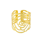 4 pcs 2" Shiny Laser Cut Rose Metal Cuff Napkin Rings - Gold NAP_RING38_GOLD