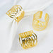 4 pcs 2" Shiny Laser Cut Rose Metal Cuff Napkin Rings - Gold NAP_RING38_GOLD