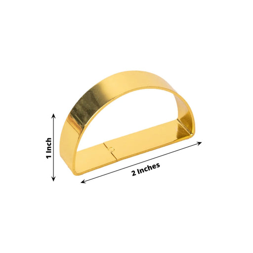 4 pcs 2" Shiny Metal Semicircle Napkin Rings - Gold NAP_RING47_GOLD