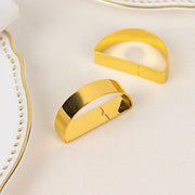 4 pcs 2" Shiny Metal Semicircle Napkin Rings - Gold NAP_RING47_GOLD