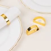 4 pcs 2" Shiny Metal Semicircle Napkin Rings - Gold NAP_RING47_GOLD