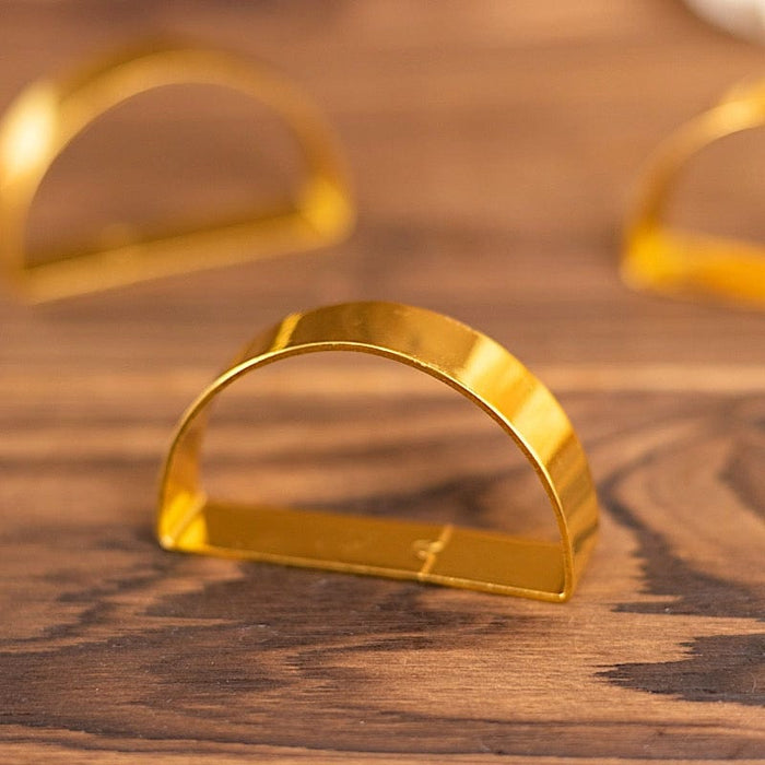 4 pcs 2" Shiny Metal Semicircle Napkin Rings - Gold NAP_RING47_GOLD