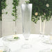 4 pcs 26" Glass Trumpet Vases Ribbed Design - Clear VASE_A74_RIB_25_CLR