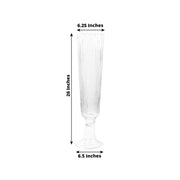 4 pcs 26" Glass Trumpet Vases Ribbed Design - Clear VASE_A74_RIB_25_CLR