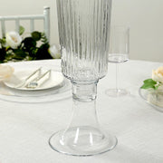 4 pcs 26" Glass Trumpet Vases Ribbed Design - Clear VASE_A74_RIB_25_CLR