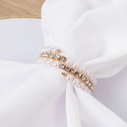 4 Pearl Rhinestone Napkin Rings - White NAP_RING_PRL01_WHT