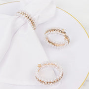4 Pearl Rhinestone Napkin Rings - White NAP_RING_PRL01_WHT