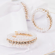 4 Pearl Rhinestone Napkin Rings - White NAP_RING_PRL01_WHT