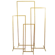 4 Rectangular Metal Floral Display Frame Wedding Arch Backdrop Stand Set - Gold IRON_STND05A_SET_GOLD