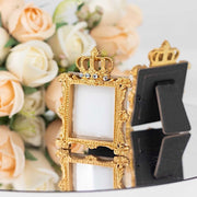 4 Resin Royal Crown Square Favors Picture Frame - Gold FAV_FRM_006_GOLD