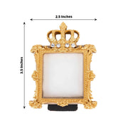4 Resin Royal Crown Square Favors Picture Frame - Gold FAV_FRM_006_GOLD