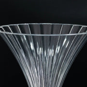 4 Ribbed Acrylic Reversible Trumpet Flower Vases with Crystal Ball - Clear