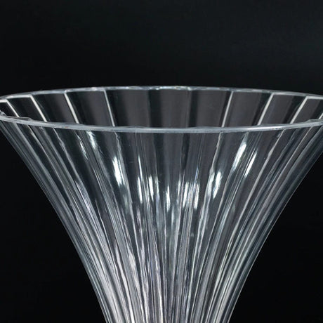 4 Ribbed Acrylic Reversible Trumpet Flower Vases with Crystal Ball - Clear