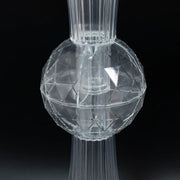 4 Ribbed Acrylic Reversible Trumpet Flower Vases with Crystal Ball - Clear