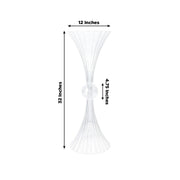 4 Ribbed Acrylic Reversible Trumpet Flower Vases with Crystal Ball - Clear