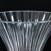 4 Ribbed Acrylic Reversible Trumpet Flower Vases with Crystal Ball - Clear