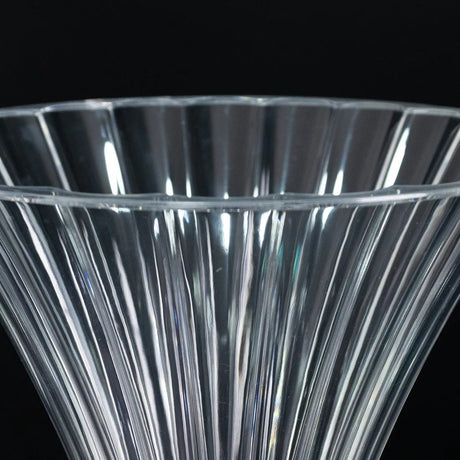 4 Ribbed Acrylic Reversible Trumpet Flower Vases with Crystal Ball - Clear