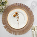 4 Round 16" Fringe Edge Table Placemats - Natural