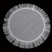 4 Round 16" Jute Burlap Table Placemats with Fringe Edge