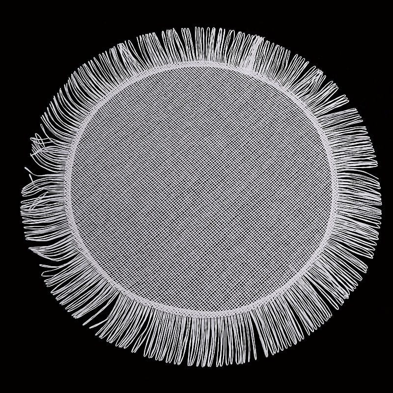 4 Round 16" Jute Burlap Table Placemats with Fringe Edge