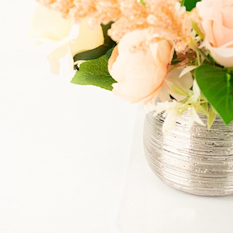 4 Round 3" Metallic Ceramic Flower Plant Pots Succulent Planters