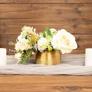 4 Round 3" Metallic Ceramic Flower Plant Pots Succulent Planters