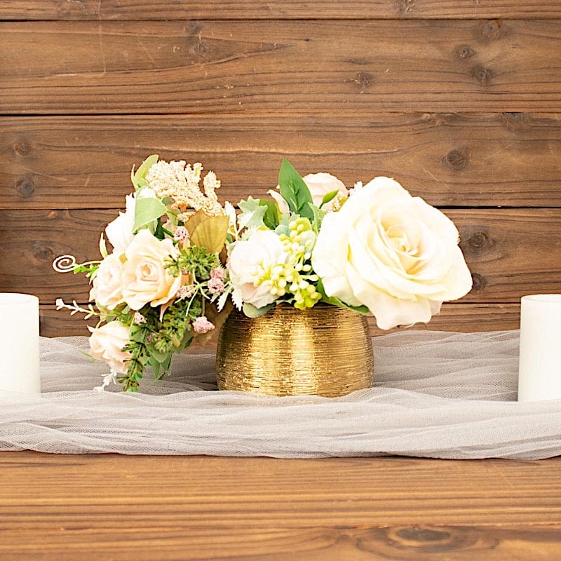 4 Round 3" Metallic Ceramic Flower Plant Pots Succulent Planters