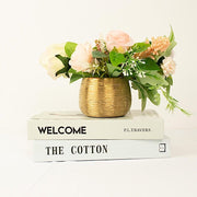 4 Round 3" Metallic Ceramic Flower Plant Pots Succulent Planters