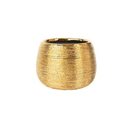 4 Round 3" Metallic Ceramic Flower Plant Pots Succulent Planters PLNT_CERM_002_S_GOLD