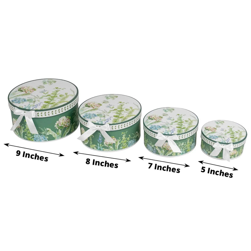 4 Round Nesting Gift Boxes with Lids