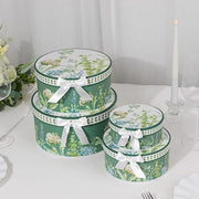4 Round Nesting Gift Boxes with Lids