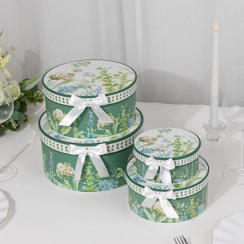 4 Round Nesting Gift Boxes with Lids