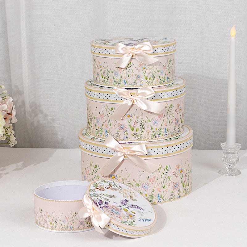 4 Round Nesting Gift Boxes with Lids