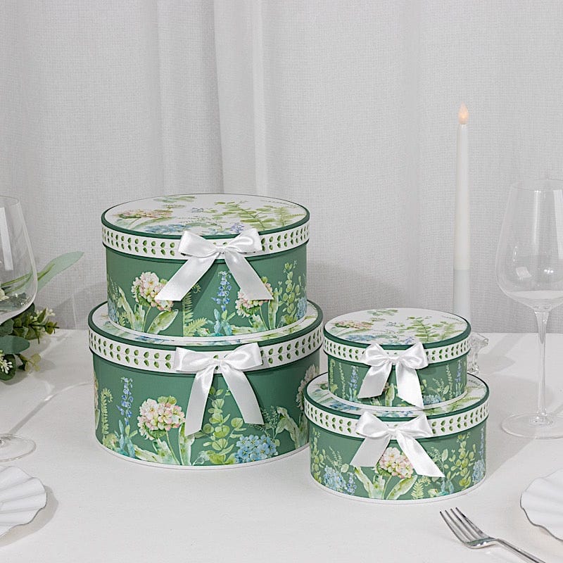 4 Round Nesting Gift Boxes with Lids