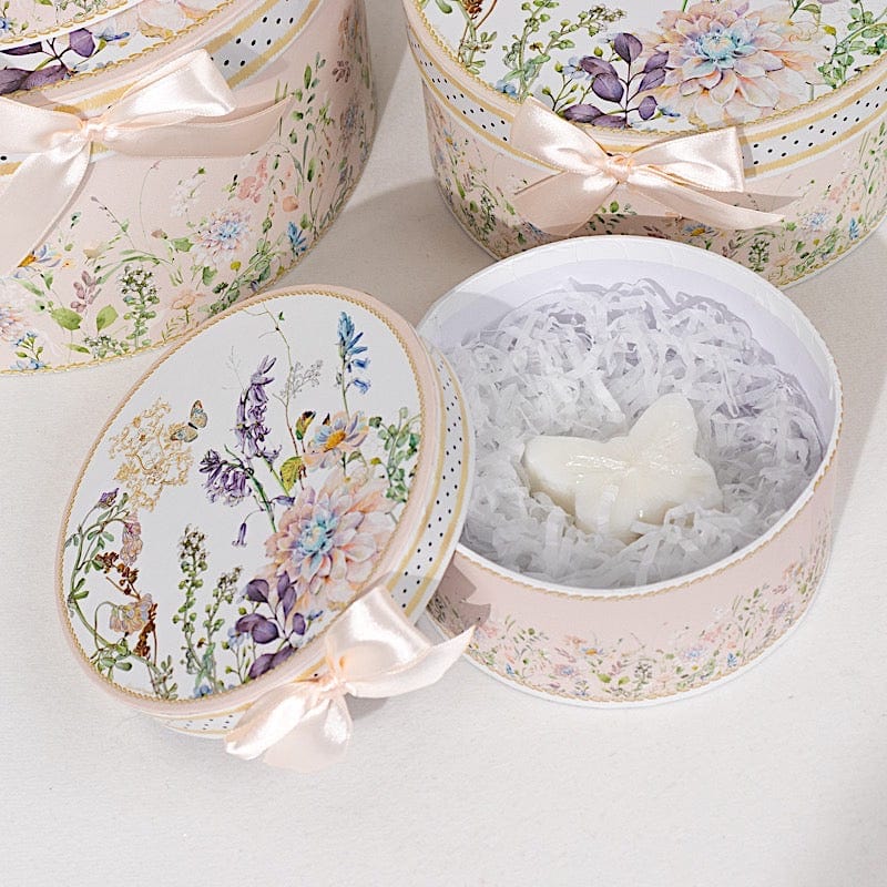 4 Round Nesting Gift Boxes with Lids