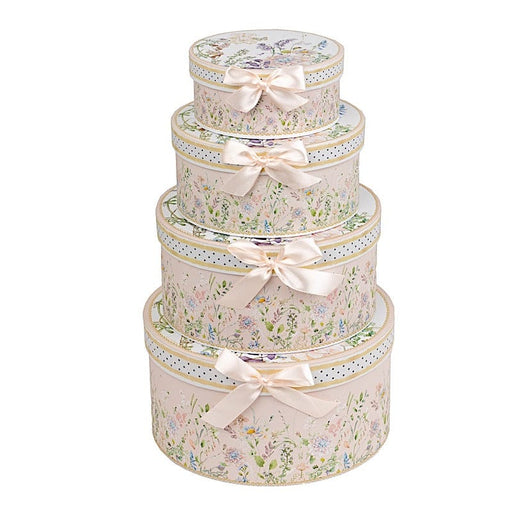 4 Round Nesting Gift Boxes with Lids BOX_TEA01_SET_046