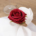 4 Round Wooden Napkin Rings with Jute and Silk Rose Flower