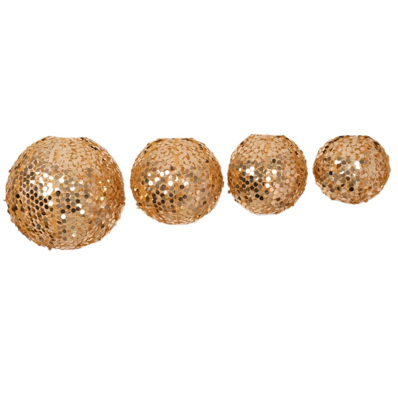 4 Shimmer Payette Sequin Hanging Lanterns - Gold LANT_003_1220_71_GOLD