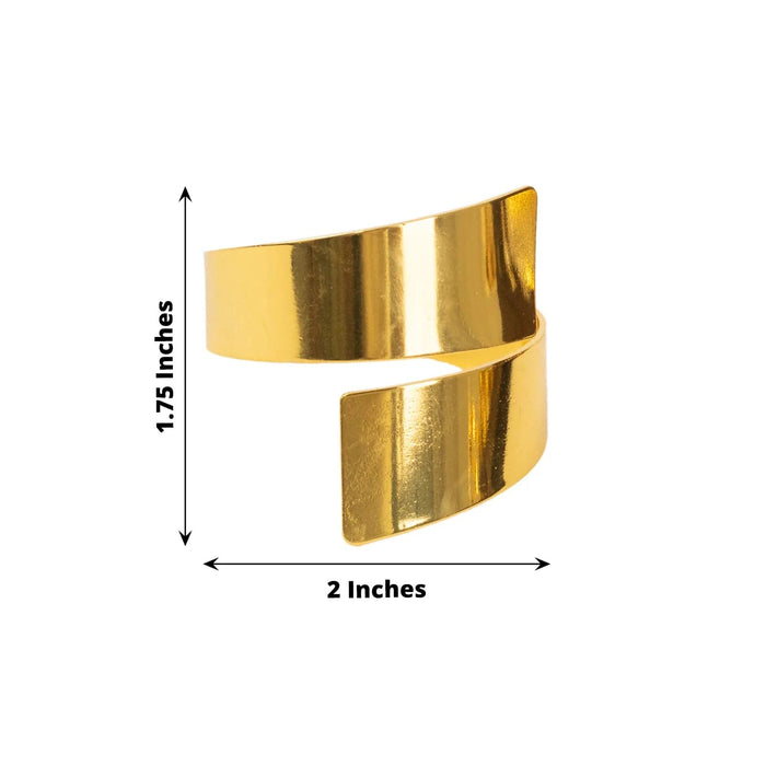 4 Shiny Metal Scroll Wrap Cuff Band Napkin Rings - Gold NAP_RING46_GOLD