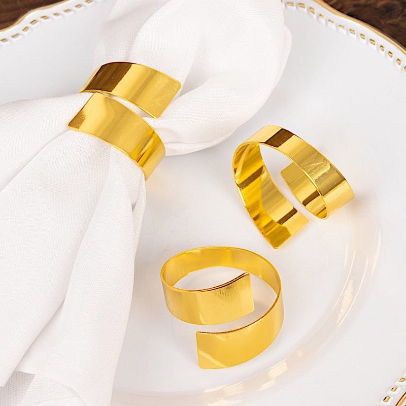 4 Shiny Metal Scroll Wrap Cuff Band Napkin Rings - Gold NAP_RING46_GOLD