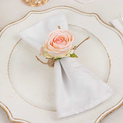 4 Silk Rose Flower Wooden Napkin Rings - Blush and Natural NAP_RING52_046
